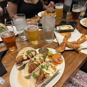 Fish tacos, The Big Pretzel, the burger