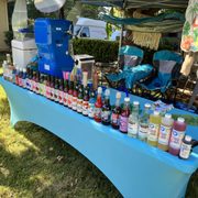 a variety of beverages on a table