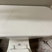 Stained toilet cover