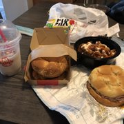 Beef 'n Cheddar, tender cheddar ranch Loaded Potato Bites With Ranch Dipping Sauce and root beer float