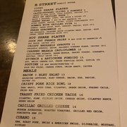 Dinner menu Summer '22