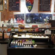 a display of food and drinks