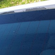 Paint flake near back windshield