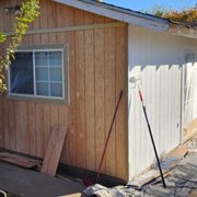 Started priming new siding we installed