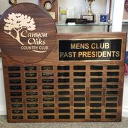 Custom Walnut Plaque for Canyon Oaks Country Club.  48" x 48" If you can dream it we can build it.