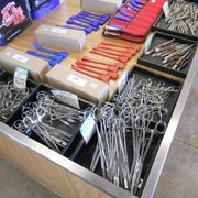 Skyway Tool Center carries hemostats in several sizes, as well as picks, brushes and other cool stuff.