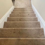 Destroyed carpet on stairs