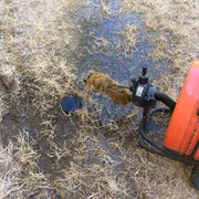 Clearing a sewer line of roots.
