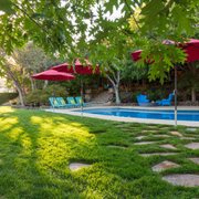 Poolside landscape in Chico, CA