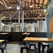 Inside seating where the brewing magic happens