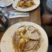 Banana pancakes & spicy omelette