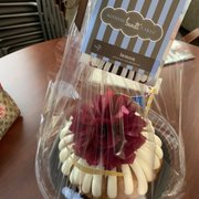 a bundt cake wrapped in plastic
