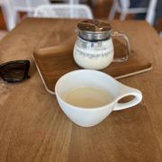 Jasmine tea latte made with almond and hazelnut milk and honey! So soothing...