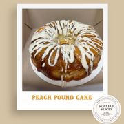 This is our Peach Pound Cake. It can be delivered whole or sliced.
