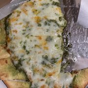 Cottage bread with pesto. Excellent!