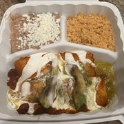 Two chicken Enchiladas Togo.