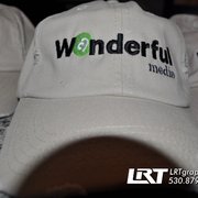 LRT Graphics did these custom embroidered hats for our friends here in Chico, Wanderful Media. Great promotional items for event