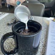 French roast coffee with cream