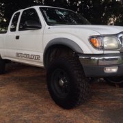 BF Goodrich KM2's on my 2001 Toyota Tacoma and Raceline Renegade 6 wheels.