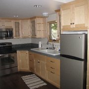 Cute little kitchen for a second dwelling unit. Saved the original 1920's cast iron sink