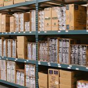 shelves of food items
