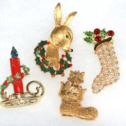 Vintage Christmas Pins
