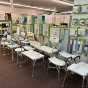 Bath benches & chairs, as well as toilet seat risers and bars.