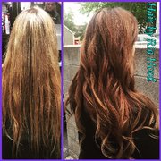 Warmer big up a long time blonde highlight client . Dimension creates the appearance of thicker hair.