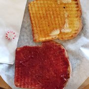 Butter and jam toast $2.50