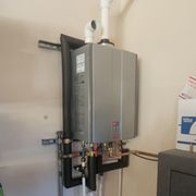 This new Rinnai Tank Less installation allowed for a 12" larger gun safe. Let me help you, with making some extra space!