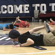 Helping out the local school PCHS reach higher levels of flexibility with "easy" to-do stretches!