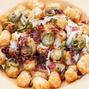 Fully Loaded Tots (Cheese, Bacon, Onions, Jalapenos, & you can add Carnitas!)