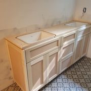 Shaker vanity installed